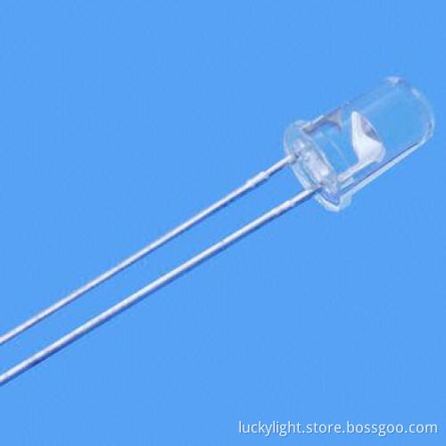5mm Super Amber Round LED Components, 605nm, Water Clear Lens/Bright, 10°, RoHS